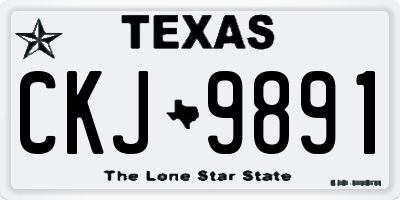 TX license plate CKJ9891