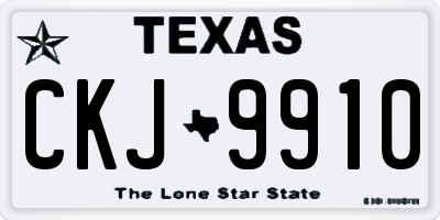 TX license plate CKJ9910