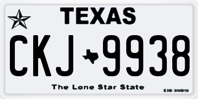TX license plate CKJ9938