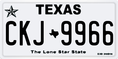 TX license plate CKJ9966