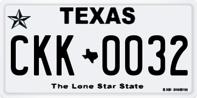 TX license plate CKK0032