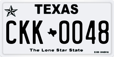 TX license plate CKK0048