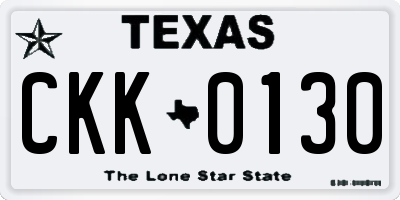 TX license plate CKK0130