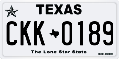 TX license plate CKK0189
