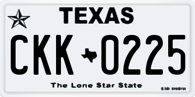 TX license plate CKK0225