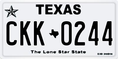 TX license plate CKK0244