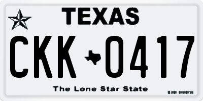 TX license plate CKK0417
