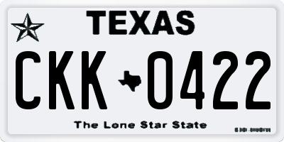 TX license plate CKK0422