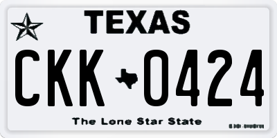 TX license plate CKK0424