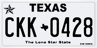 TX license plate CKK0428