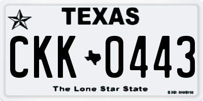TX license plate CKK0443