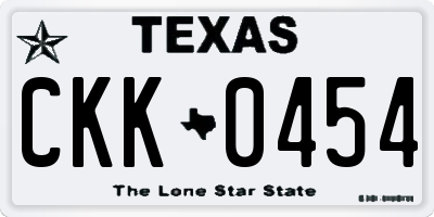 TX license plate CKK0454