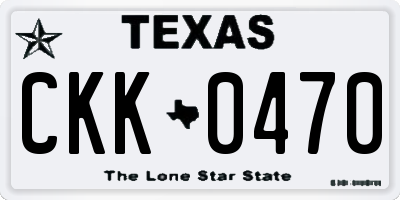 TX license plate CKK0470