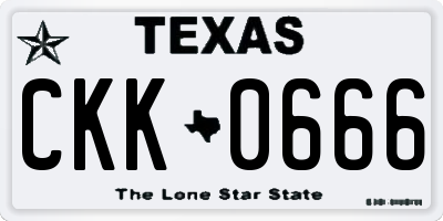 TX license plate CKK0666
