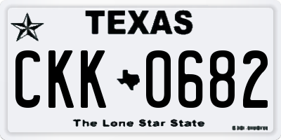 TX license plate CKK0682