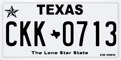TX license plate CKK0713