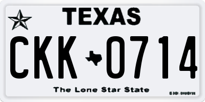 TX license plate CKK0714