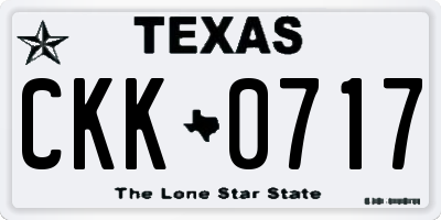 TX license plate CKK0717