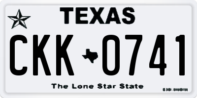TX license plate CKK0741