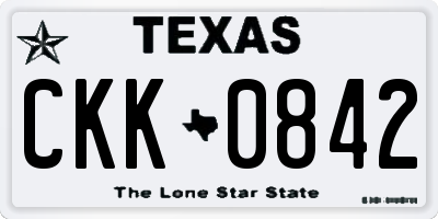 TX license plate CKK0842