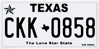 TX license plate CKK0858