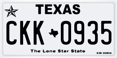 TX license plate CKK0935