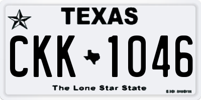 TX license plate CKK1046