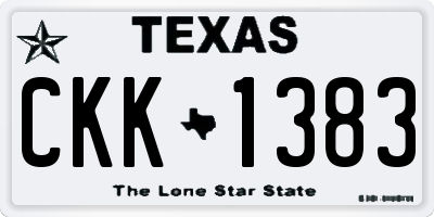 TX license plate CKK1383