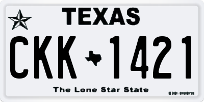 TX license plate CKK1421