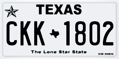 TX license plate CKK1802