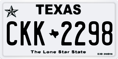 TX license plate CKK2298