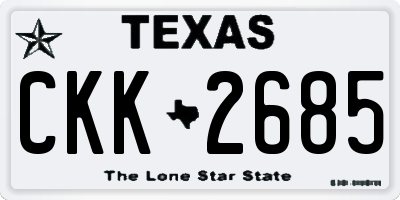 TX license plate CKK2685