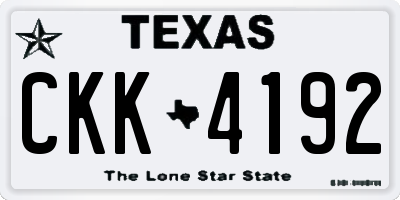 TX license plate CKK4192