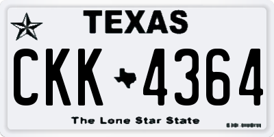 TX license plate CKK4364