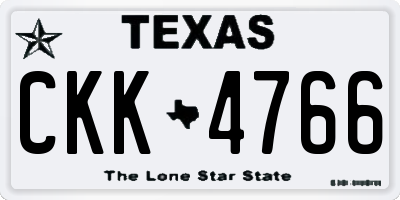 TX license plate CKK4766