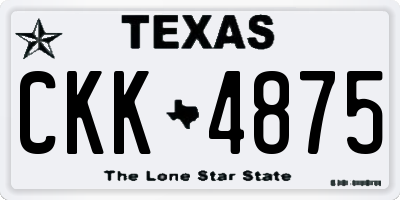 TX license plate CKK4875