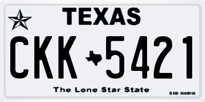 TX license plate CKK5421
