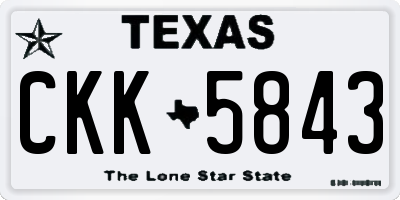 TX license plate CKK5843