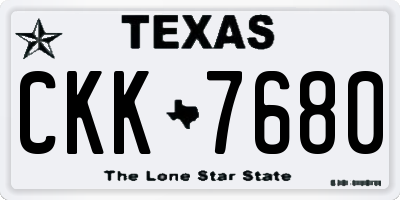 TX license plate CKK7680