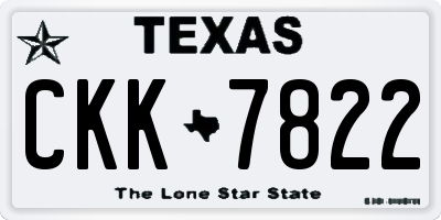 TX license plate CKK7822