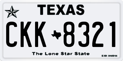 TX license plate CKK8321