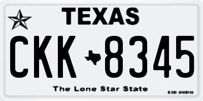 TX license plate CKK8345