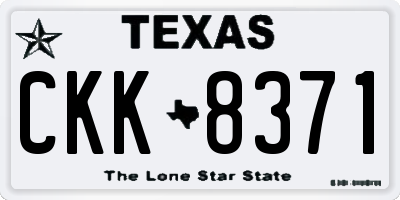 TX license plate CKK8371