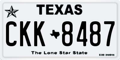 TX license plate CKK8487