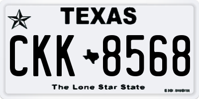 TX license plate CKK8568