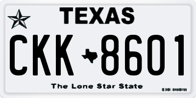 TX license plate CKK8601