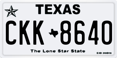 TX license plate CKK8640