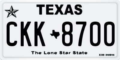 TX license plate CKK8700