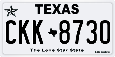 TX license plate CKK8730