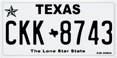 TX license plate CKK8743